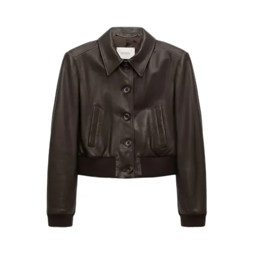 Classic-Collar Leather Jacket