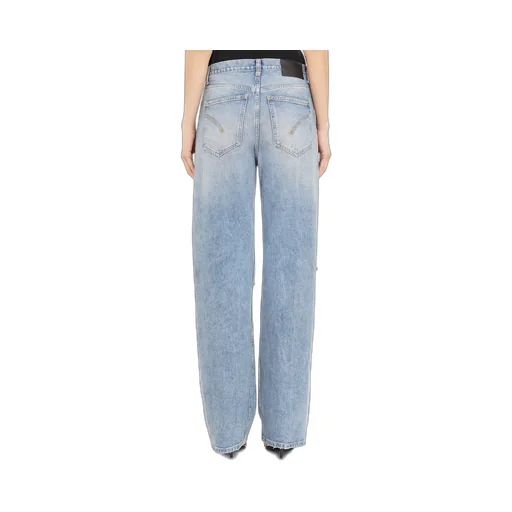 Five-Pocket Ripped Denim Trousers