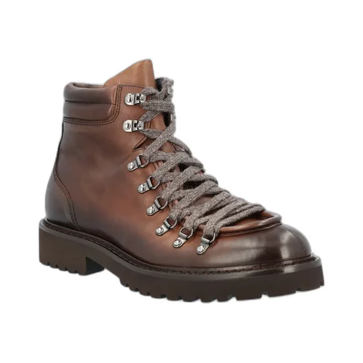 Round-Toe Lace-Up Boots