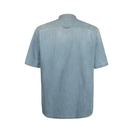Mandarin Collar Denim Shirt