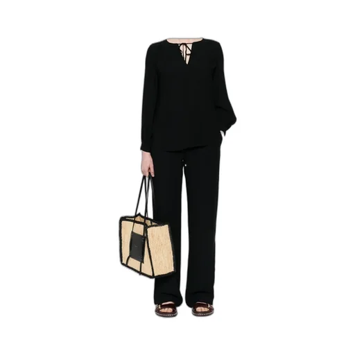 Tied-Neck Georgette Blouse