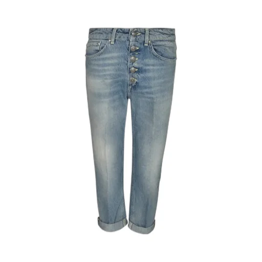 Button-Front Denim Trousers