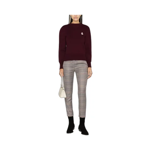 Check-Print Slim Cropped Trousers