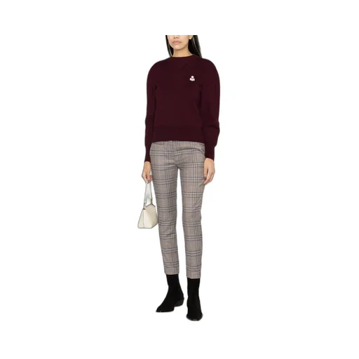 Check-Print Slim Cropped Trousers