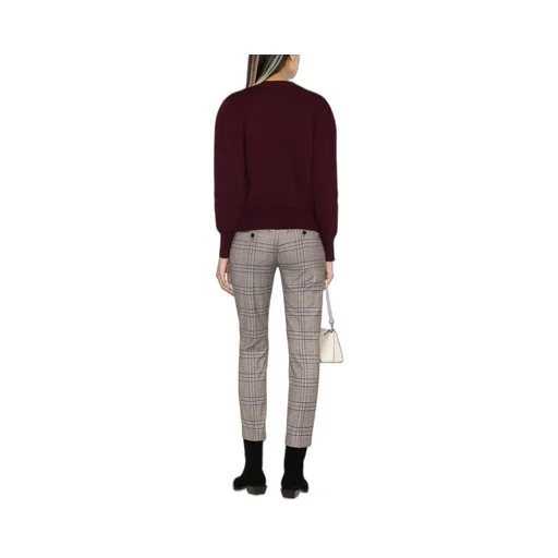 Check-Print Slim Cropped Trousers
