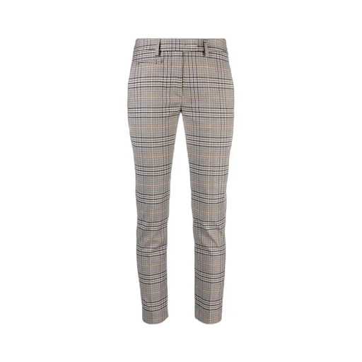 Check-Print Slim Cropped Trousers