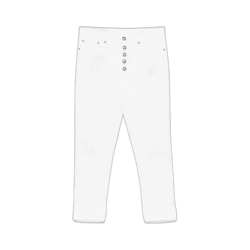 Single-Breasted Button-Up Denim Trousers