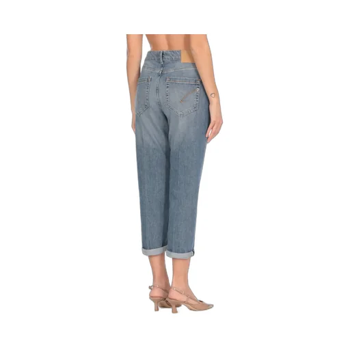 Jewel Button Straight-Leg Jeans
