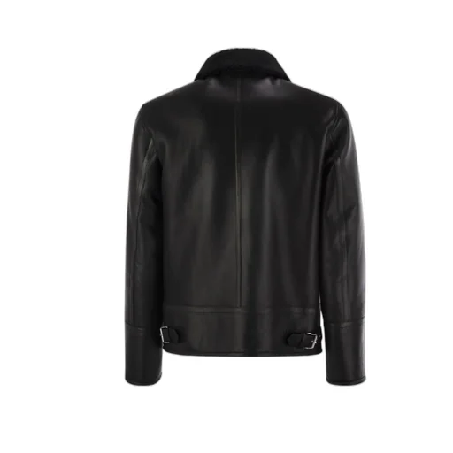 Shearling Buckled-Collar Jacket