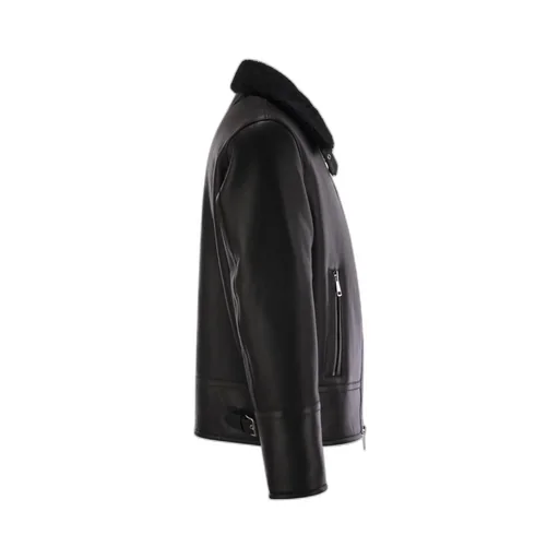 Shearling Buckled-Collar Jacket