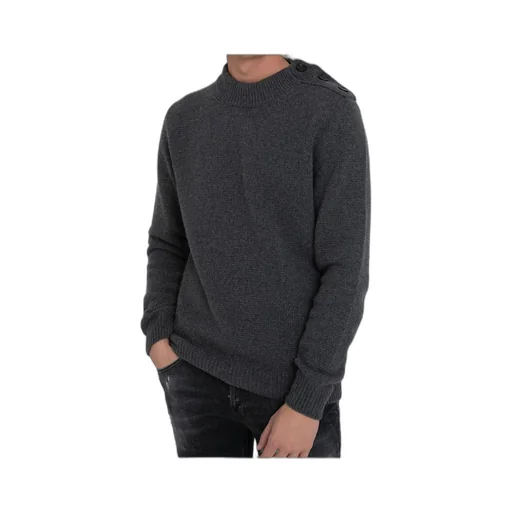 Stand Collar Wool Knitted Sweater
