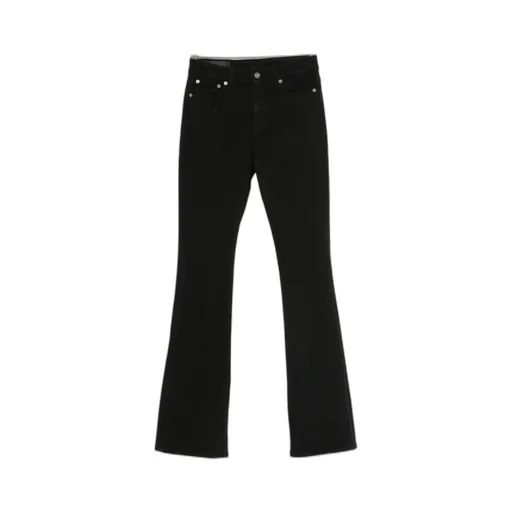 Button-Fly Flared Jeans