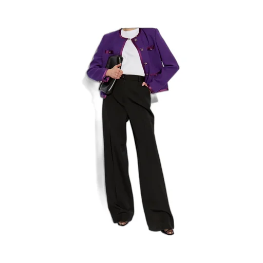 Single-Breasted Crepe Jacket