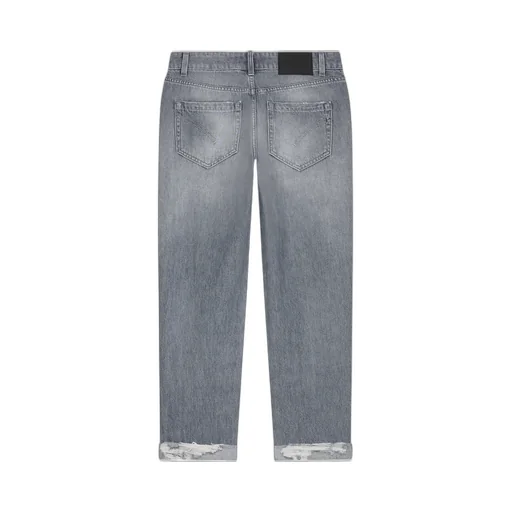 Five-Pocket Distressed-Hem Jeans