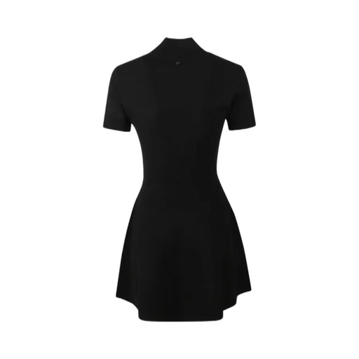 High Collar Short Sleeve Dress