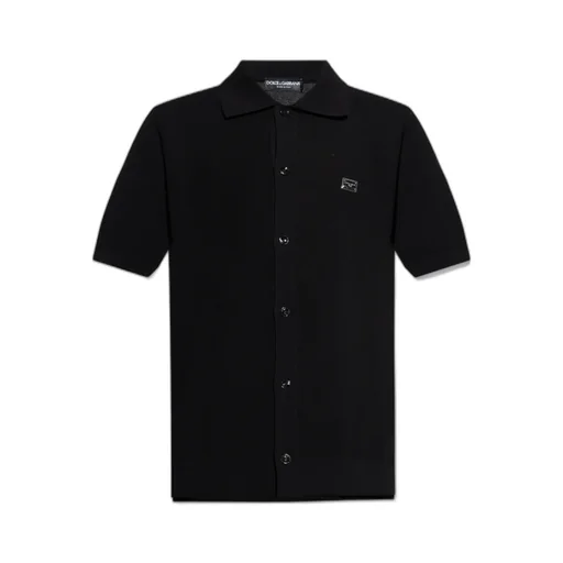 Logo Tag Short-Sleeved Knitted Shirt