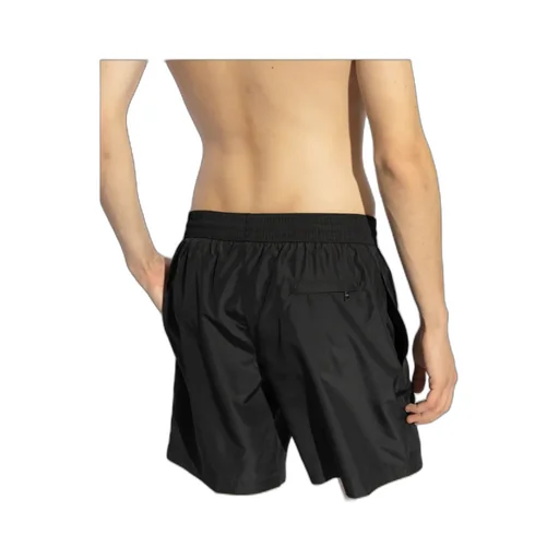 Logo Plaque Elastic Waist Swim Shorts
