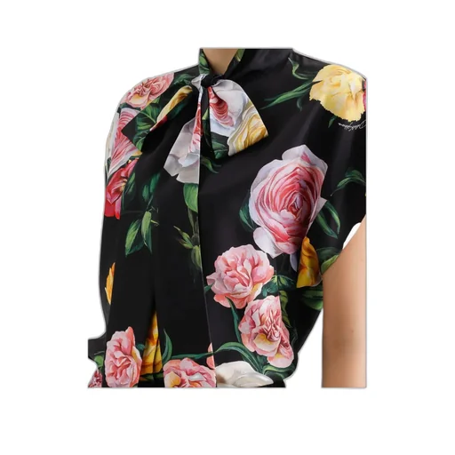 Floral Printed Habotai Shirt