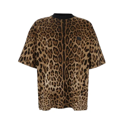 Leopard Printed Crewneck T-Shirt