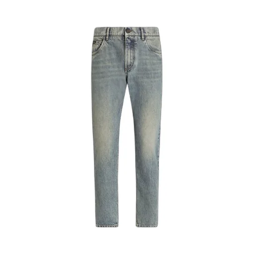 Logo Plaque Straight Leg Jeans