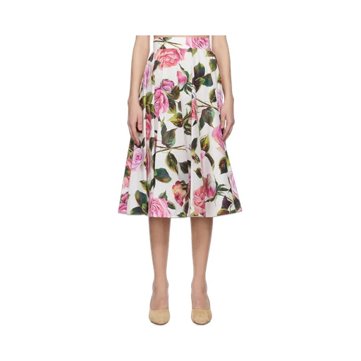 Floral Printed Flared Midi Skirt