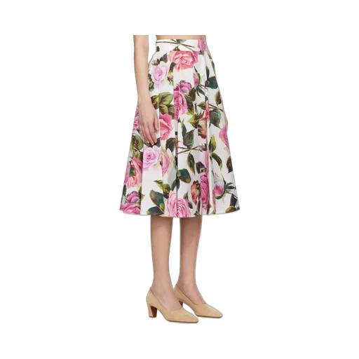 Floral Printed Flared Midi Skirt