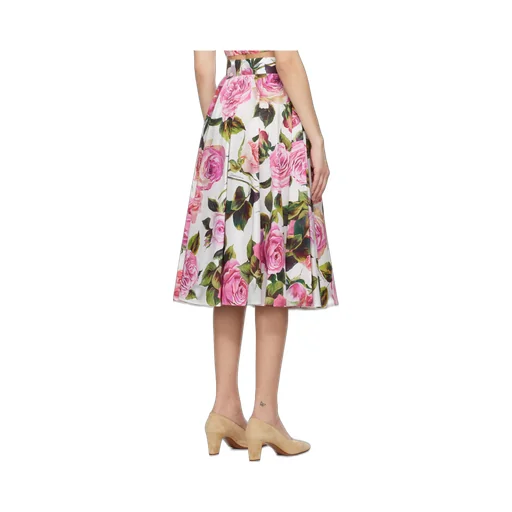 Floral Printed Flared Midi Skirt