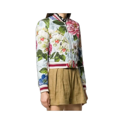 Floral Print Bomber Jacket