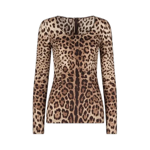Leopard Printed Charmeuse Top