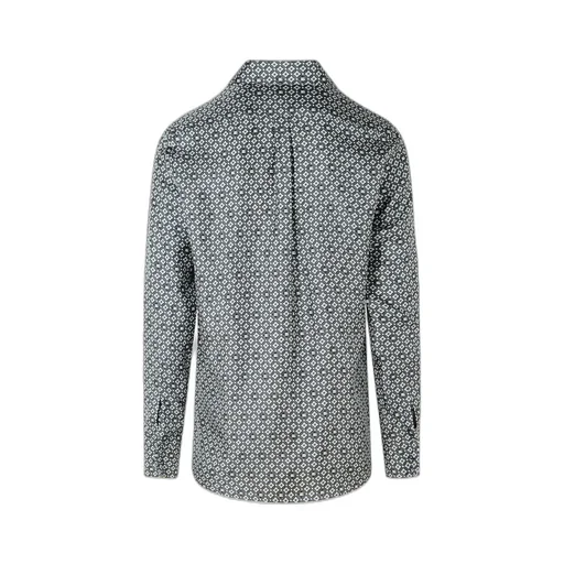 Patterned Curved Hem Shirt
