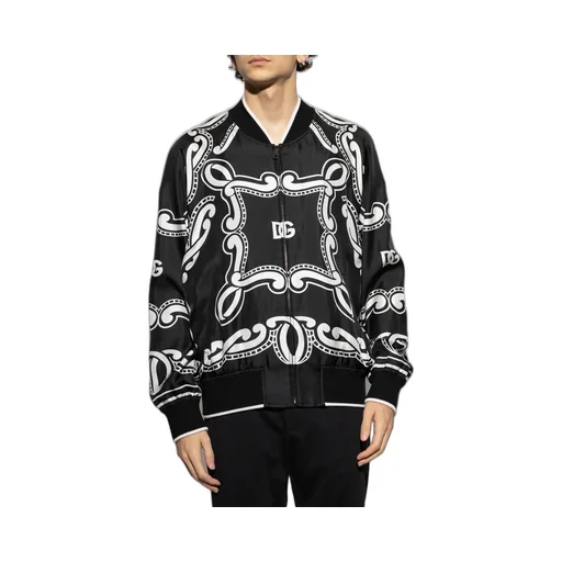 Bandana Printed Zipped Bomber Jacket