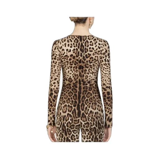 Leopard Printed Charmeuse Top