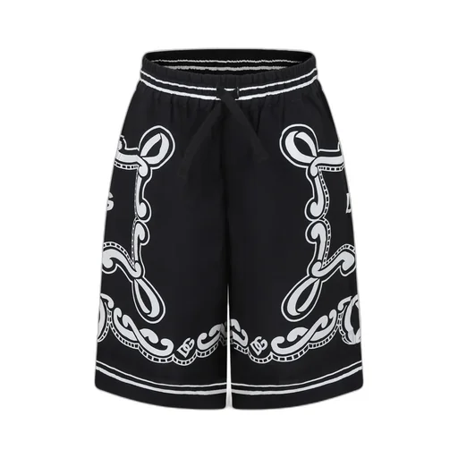 Bandana-Printed Drawstring Shorts