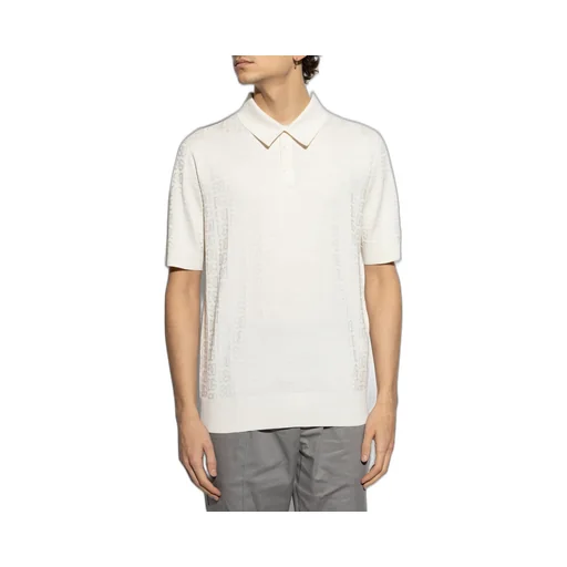 Dg Logo Jacquard Knitted Polo Shirt