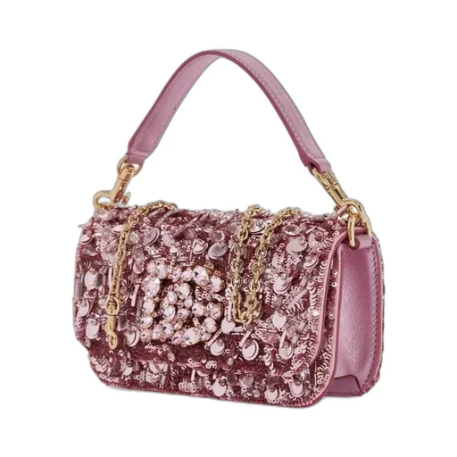 All-Over Embellished Foldover Top Crossbody Bag