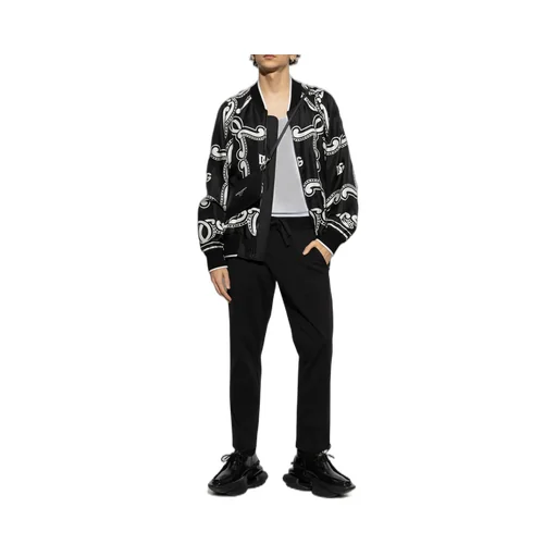 Bandana Printed Zipped Bomber Jacket
