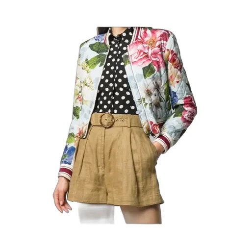 Floral Print Bomber Jacket