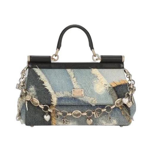 Medium Patchwork Denim Sicily Handbag