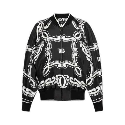 Bandana Printed Zipped Bomber Jacket