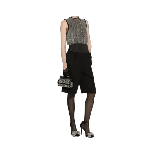 Gabardine Tuxedo Bermuda Shorts