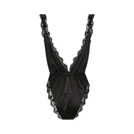 High-Cut Leg Satin Bodysuit