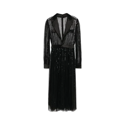 Sequin-Embellished V-Neck Midi Dress