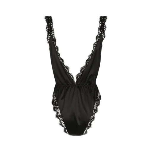 High-Cut Leg Satin Bodysuit