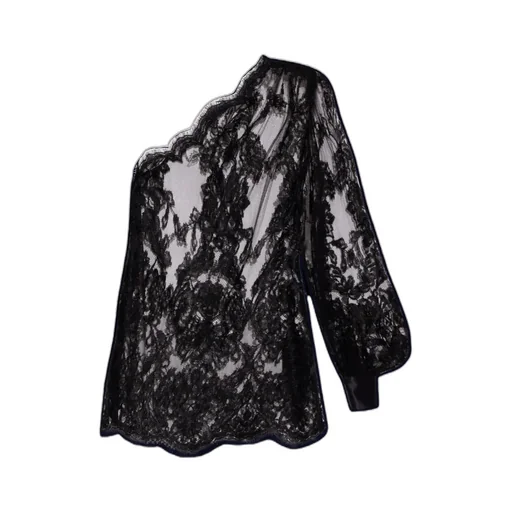 Chantilly Lace One-Shoulder Blouse
