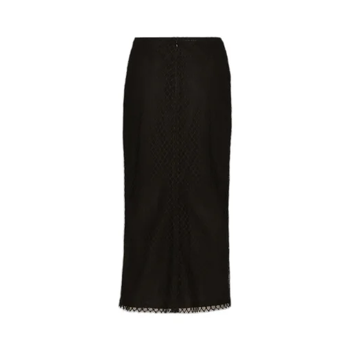 Mesh Calf-Length Pencil Skirt