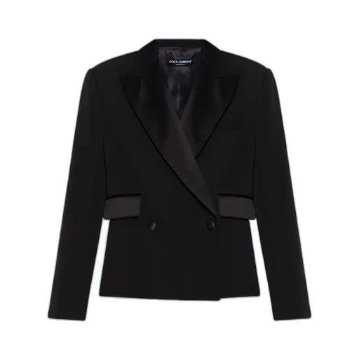Double-Breasted Gabardine Tuxedo Jacket