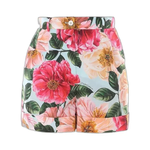 Floral-Print High-Waist Shorts