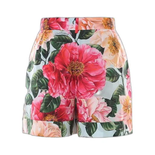 Floral-Print High-Waist Shorts