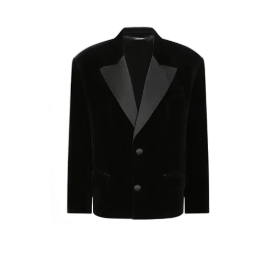 Oversize Single-Breasted Velvet Jacket