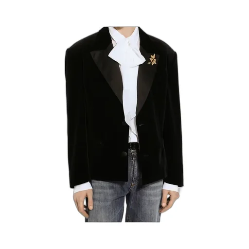 Oversize Single-Breasted Velvet Jacket